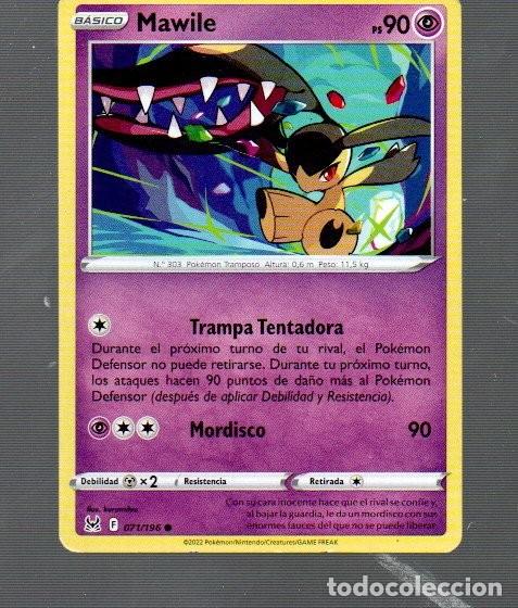 Trading Cards: CROMO DE POK&Eacute;MON B&Aacute;SICO MAWILE N&ordm; 303 DEL A&Ntilde;O 2022