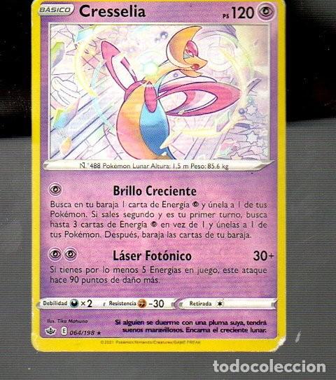 Trading Cards: CROMO DE POK&Eacute;MON B&Aacute;SICO CRESSELIA N&ordm; 488 DEL A&Ntilde;O 2021