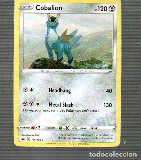 Trading Cards: CROMO DE POK&Eacute;MON B&Aacute;SIC COBALION N&ordm; 638 DEL A&Ntilde;O 2021