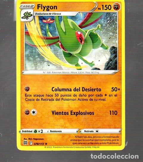 Trading Cards: CROMO DE POK&Eacute;MON FASE 2 FLYGON N&ordm; 330 DEL A&Ntilde;O 2022