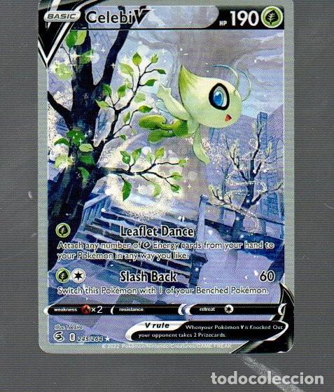 Trading Cards: CROMO DE POK&Eacute;MON BASIC CELEBI V N&ordm; E 245/264 DEL A&Ntilde;O 2022