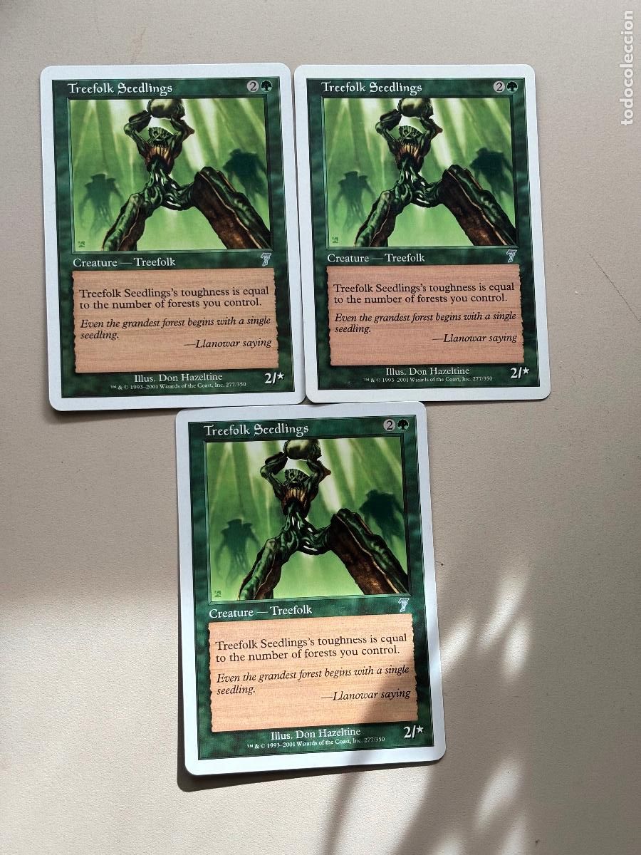 Trading Cards: MAGIC THE GATHERING - TREEFOLK SEEDLINGS x 3 ( S&Eacute;PTIMA EDICI&Oacute;N )