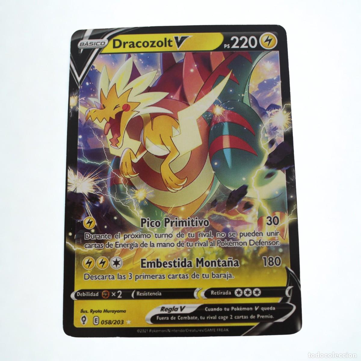 Trading Cards: Carta Pokemon Dracozolt V 058/203 Espa&ntilde;ol Cielos Evolutivos