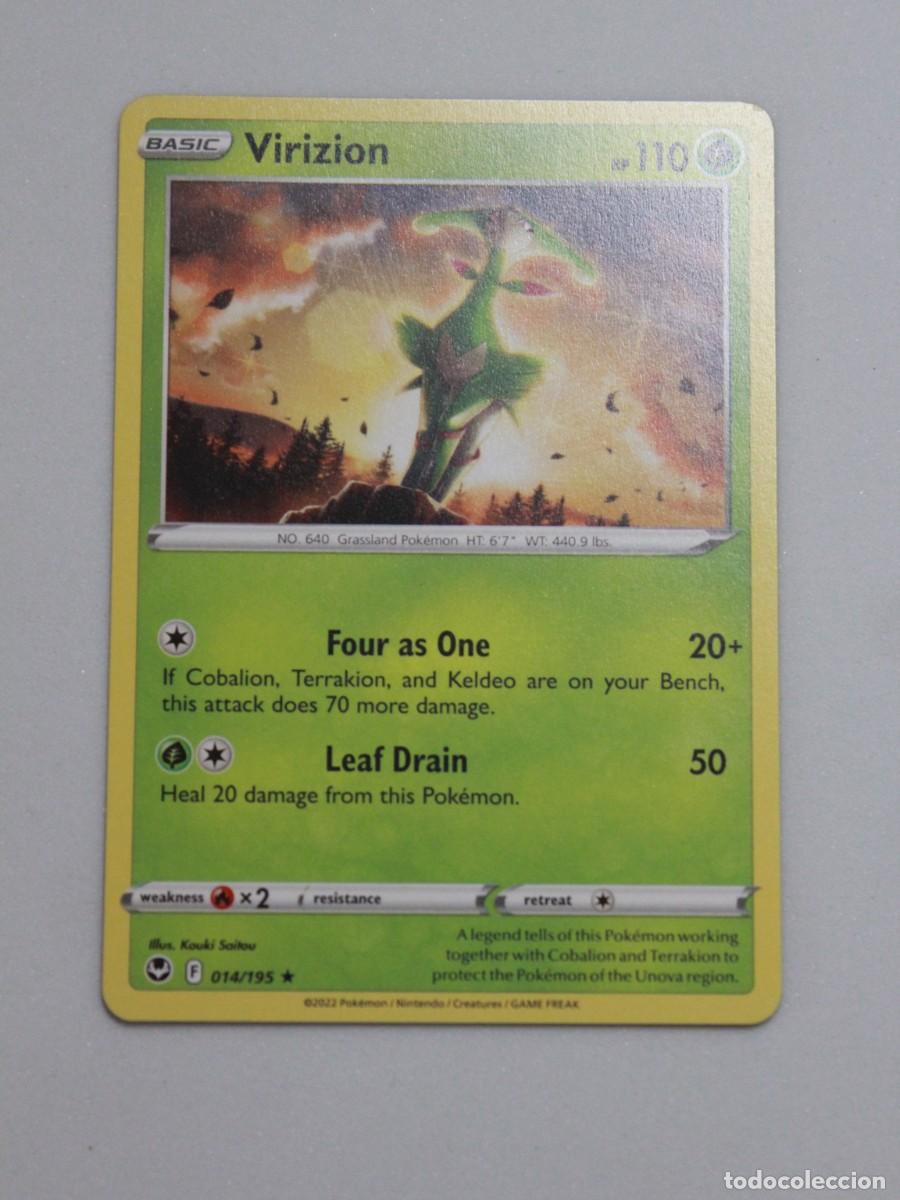 Trading Cards: Virizion Holo Rare 014/195 Pok&eacute;mon TCG Silver Tempest Carta Legendaria