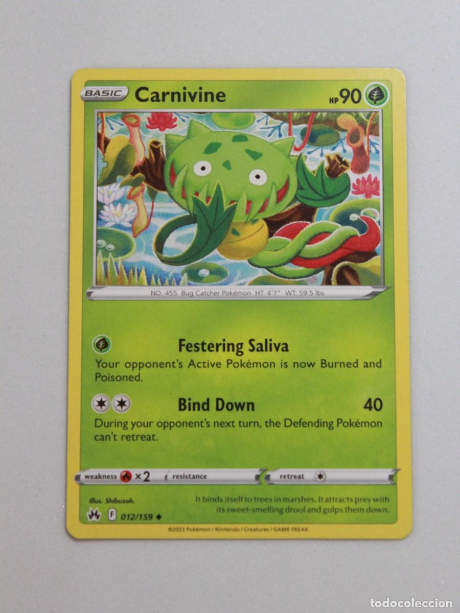 Trading Cards: Carnivine 012/159 Pok&eacute;mon TCG Crown Zenith Carta Pok&eacute;mon
