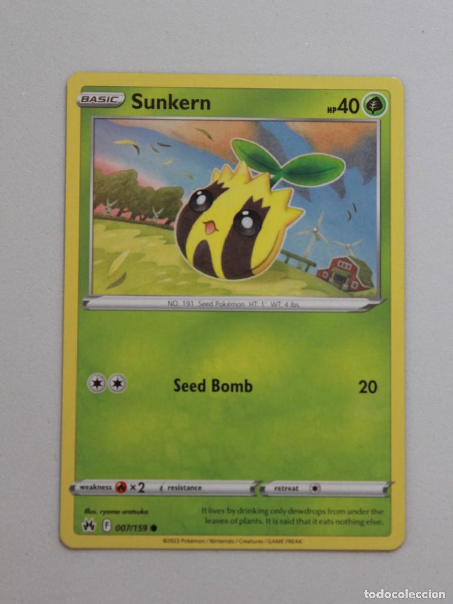 Trading Cards: Sunkern 007/159 Pok&eacute;mon TCG Crown Zenith Carta Pok&eacute;mon Planta