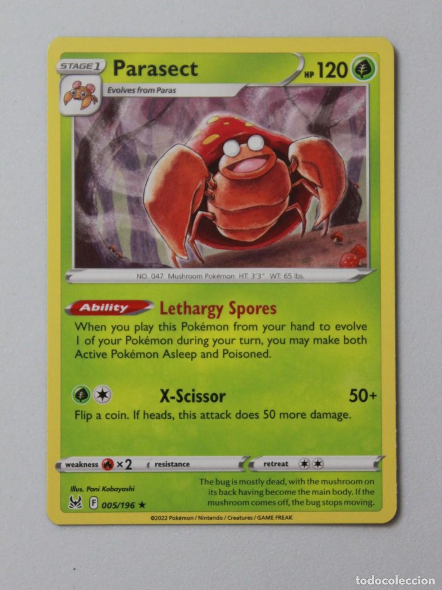 Trading Cards: Parasect Rare 005/196 Pok&eacute;mon TCG Lost Origin Carta Rara
