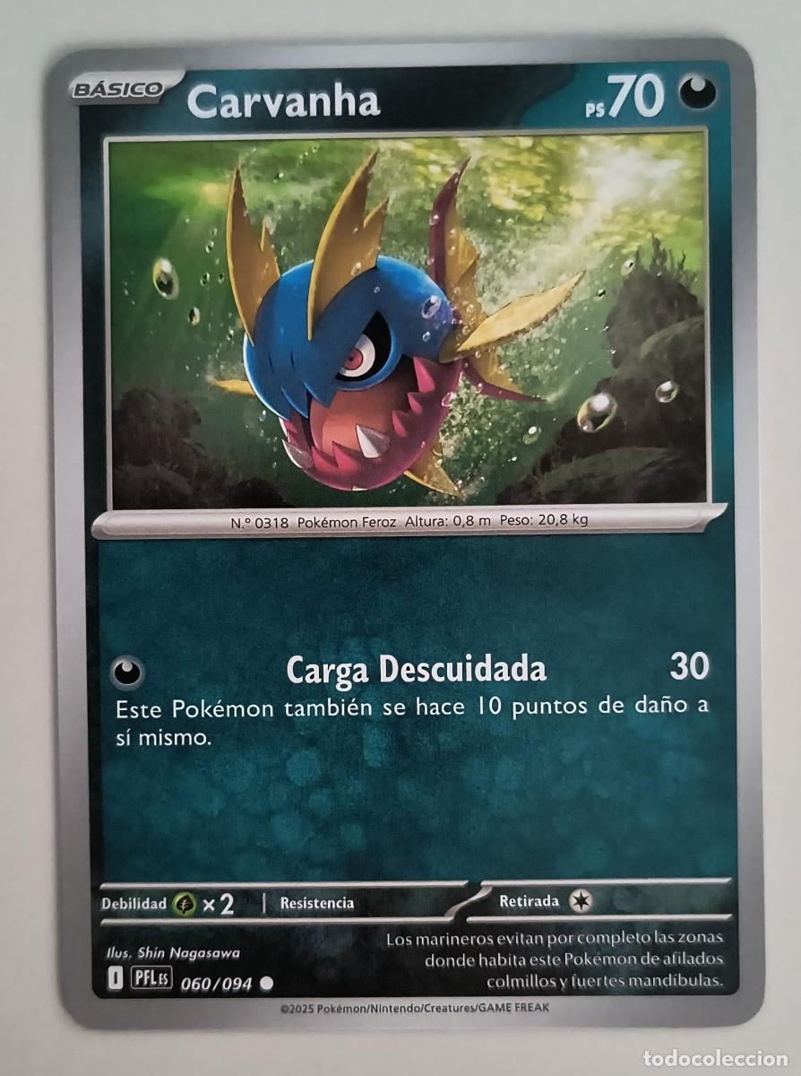 Trading Cards: CARTA POKEMON CARVANHA 60/94 - ESPA&Ntilde;OL - COLECCION FUEGOS FANTASMALES - TRADING CARDS