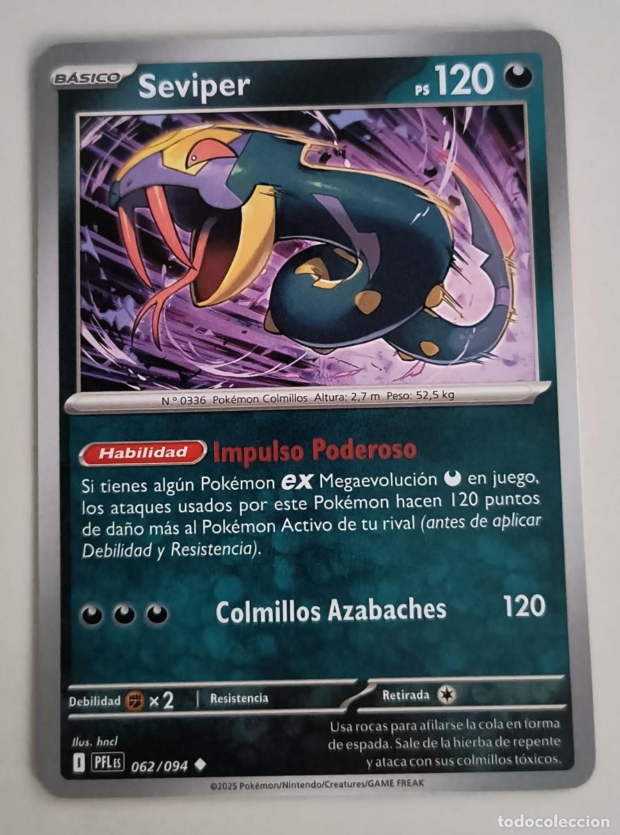 Trading Cards: CARTA POKEMON SEVIPER 62/94 - ESPA&Ntilde;OL - COLECCION FUEGOS FANTASMALES - TRADING CARDS