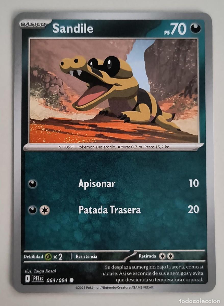 Trading Cards: CARTA POKEMON SANDILE 64/94 - ESPA&Ntilde;OL - COLECCION FUEGOS FANTASMALES - TRADING CARDS