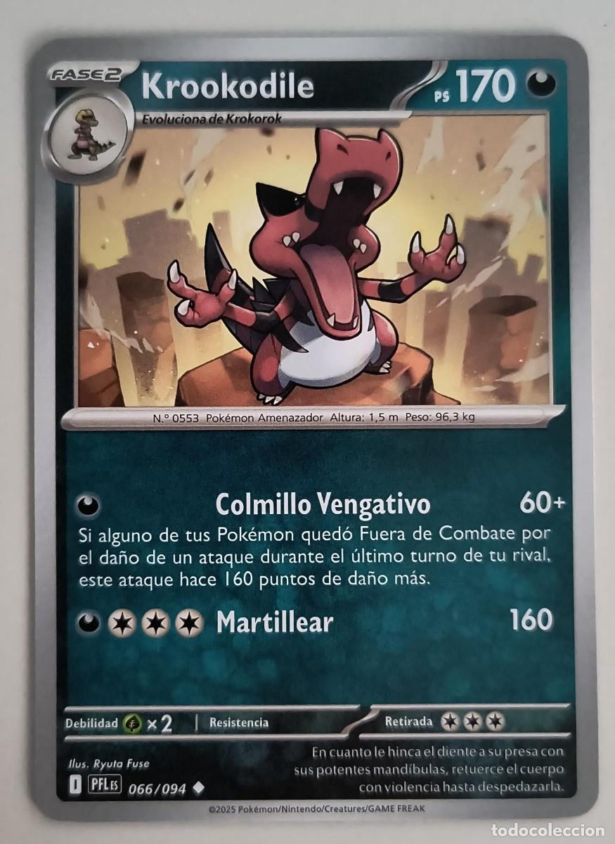 Trading Cards: CARTA POKEMON KROOKODILE 66/94 - ESPA&Ntilde;OL - COLECCION FUEGOS FANTASMALES - TRADING CARDS