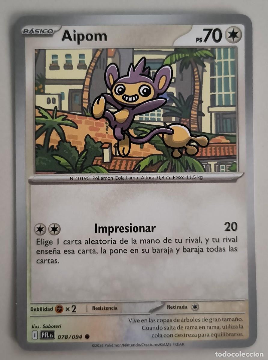 Trading Cards: CARTA POKEMON AIPOM 78/94 - ESPA&Ntilde;OL - COLECCION FUEGOS FANTASMALES - TRADING CARDS
