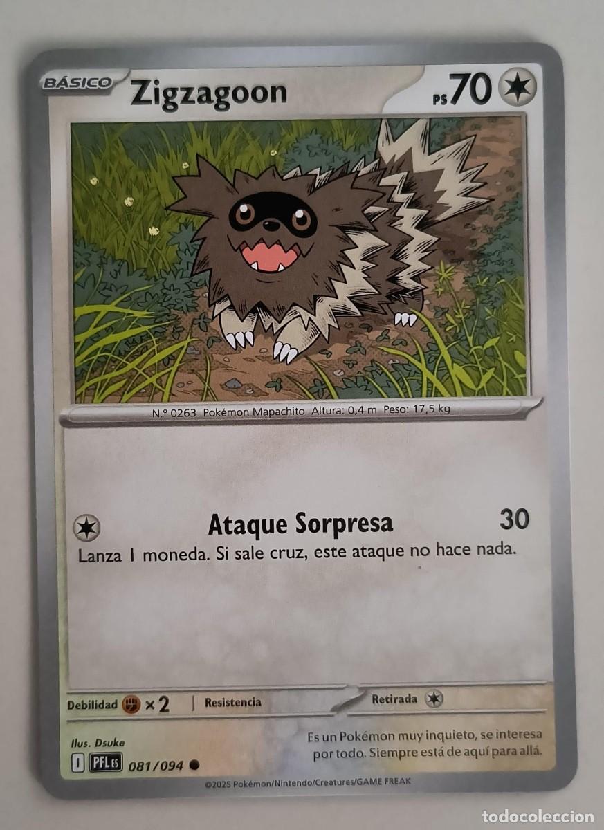 Trading Cards: CARTA POKEMON ZIGZAGOON 81/94 - ESPA&Ntilde;OL - COLECCION FUEGOS FANTASMALES - TRADING CARDS