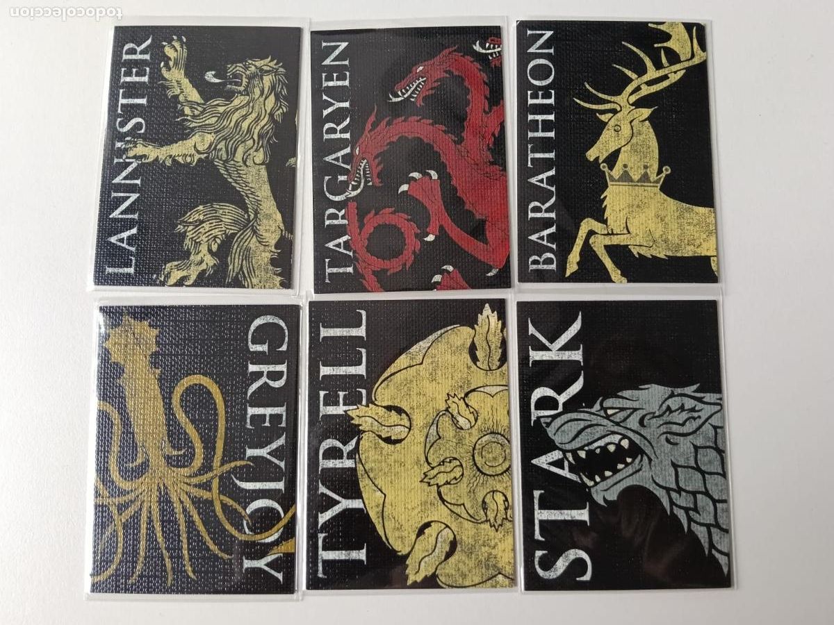 Trading Cards: CARDS 6 CASAS PRINCIPALES DE WESTEROS - JUEGO DE TRONOS - GAME OF THRONES