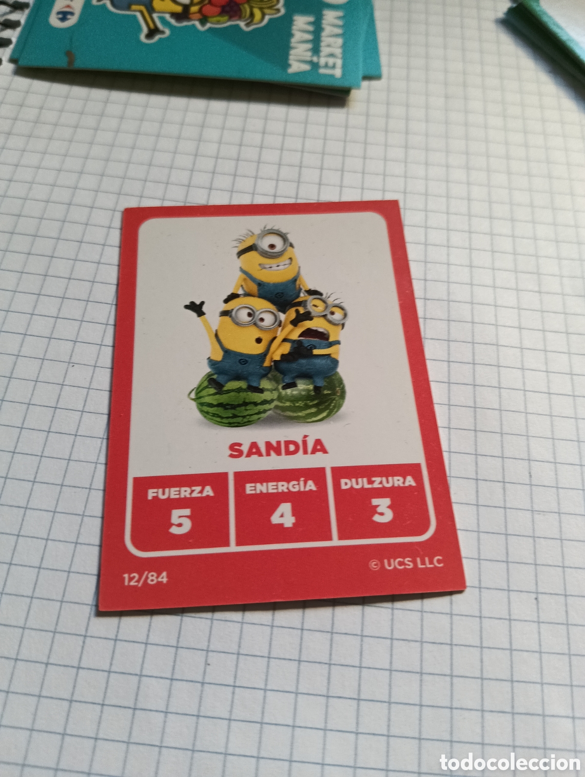 Trading Cards: 12 Cromo Minions Sandia Market Man&iacute;a 2023