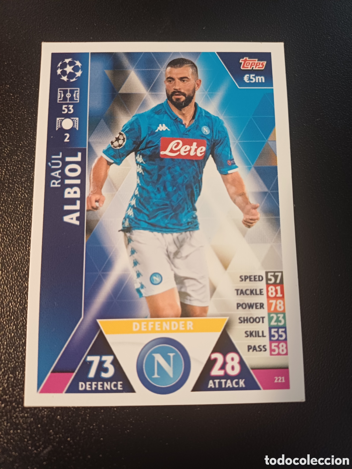Trading Cards: #221 RAUL ALBIOL SSC NAPOLI TOPPS MATCH ATTAX 2018/19