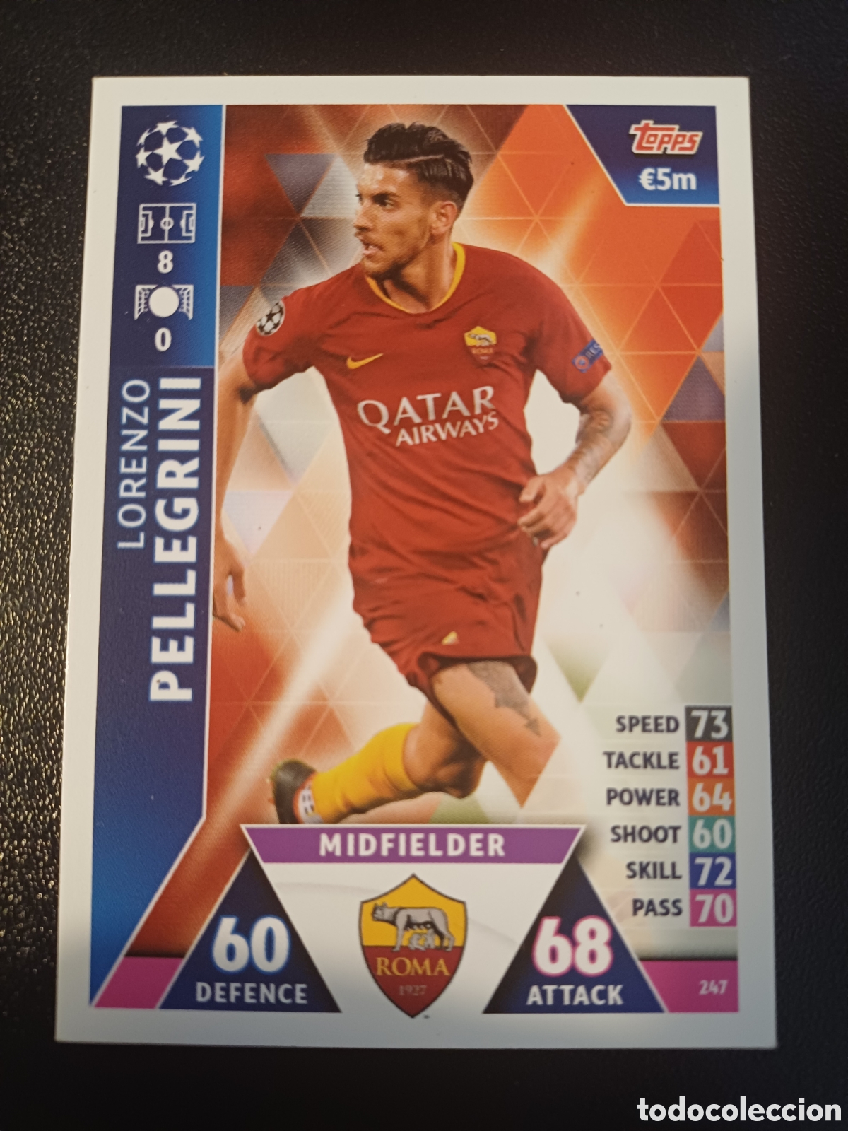 Trading Cards: #247 LORENZO PELLEGRINI AS ROMA TOPPS MATCH ATTAX 2018/19