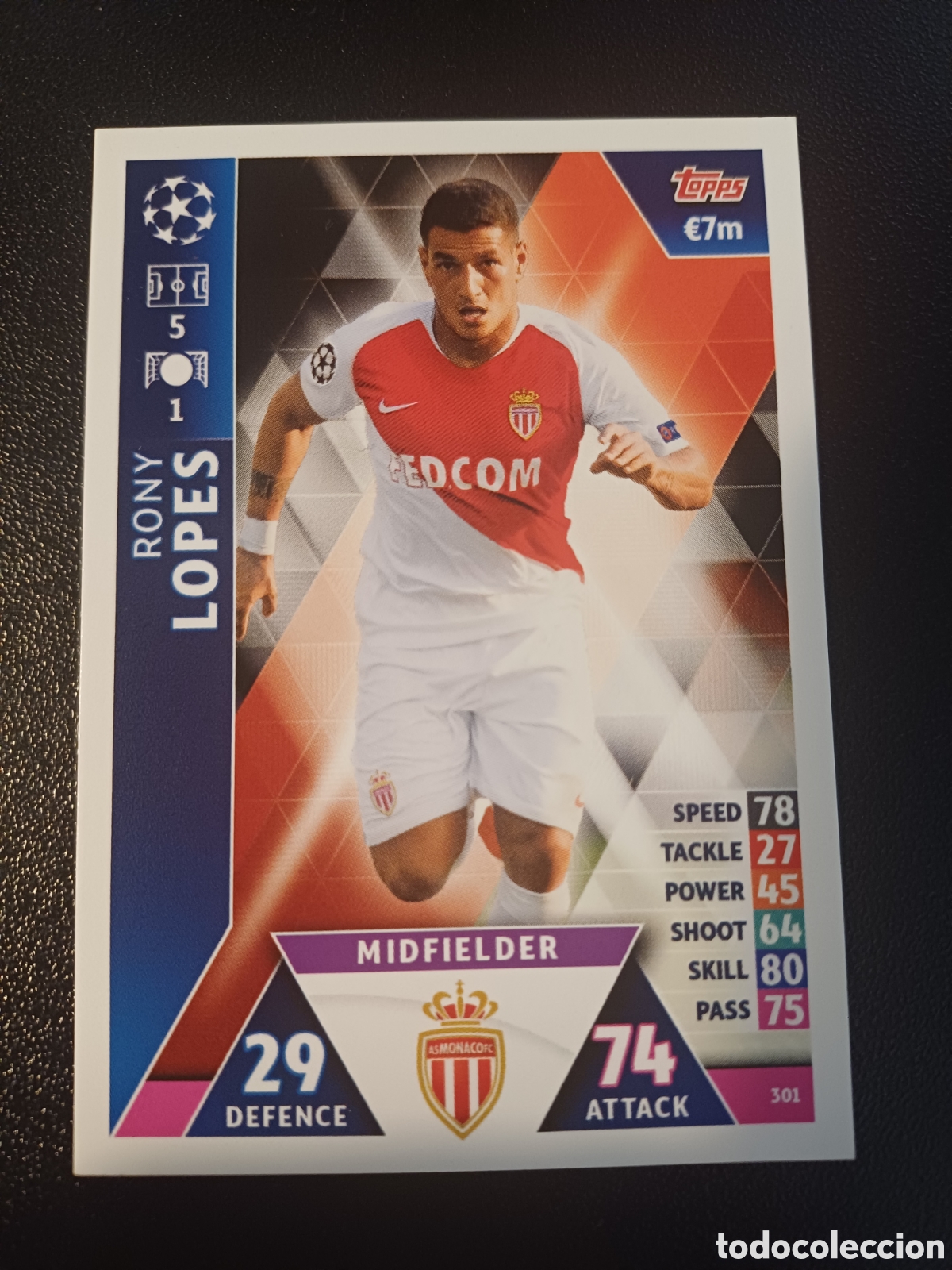 Trading Cards: #301 RONY LOPES AS MONACO FC TOPPS MATCH ATTAX 2018/19