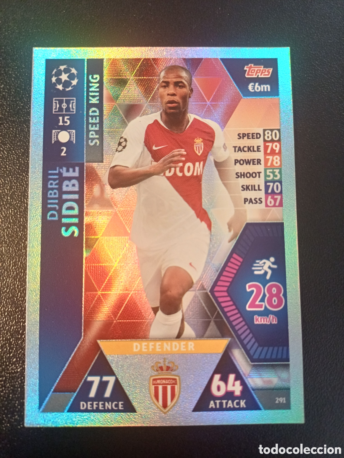 Trading Cards: #291 DJIBRIL SIDIBE AS MONACO FC SPEED KING TOPPS MATCH ATTAX 2018/19