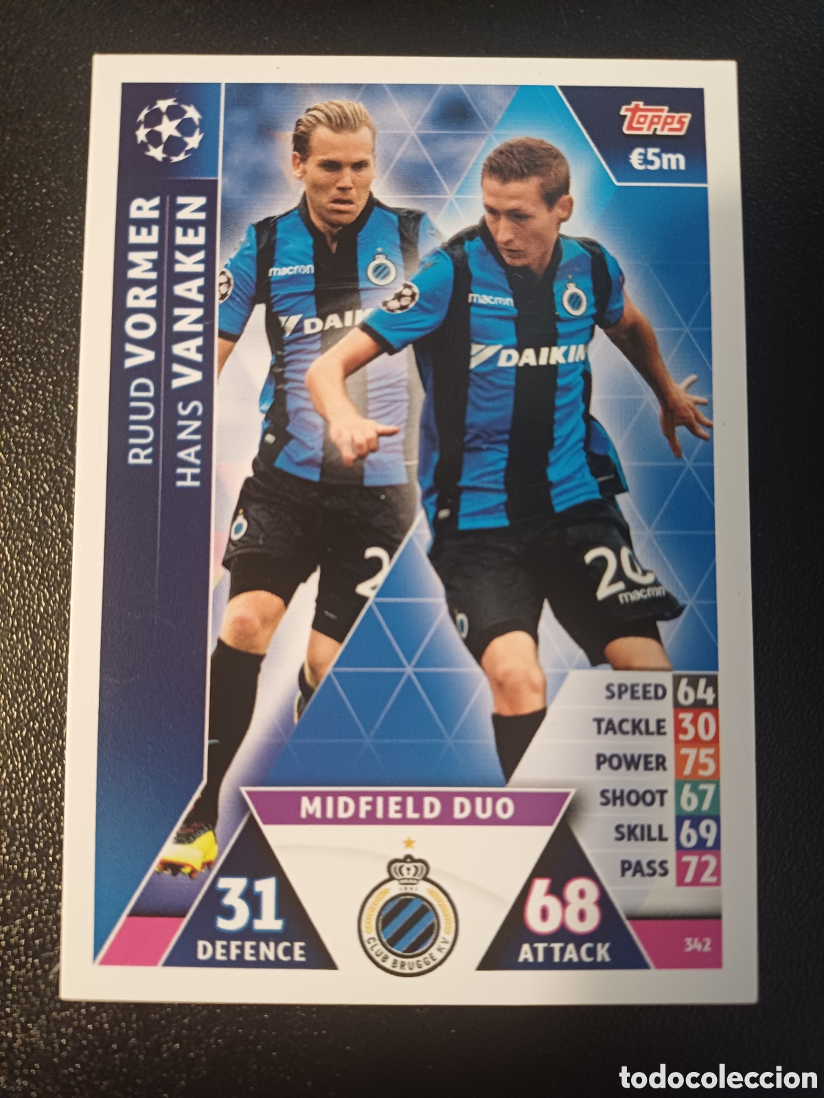 Figurine Collezionabili: #342 VORMER VANAKEN MIDFIELD DUO CLUB BRUGGE TOPPS MATCH ATTAX 2018/19