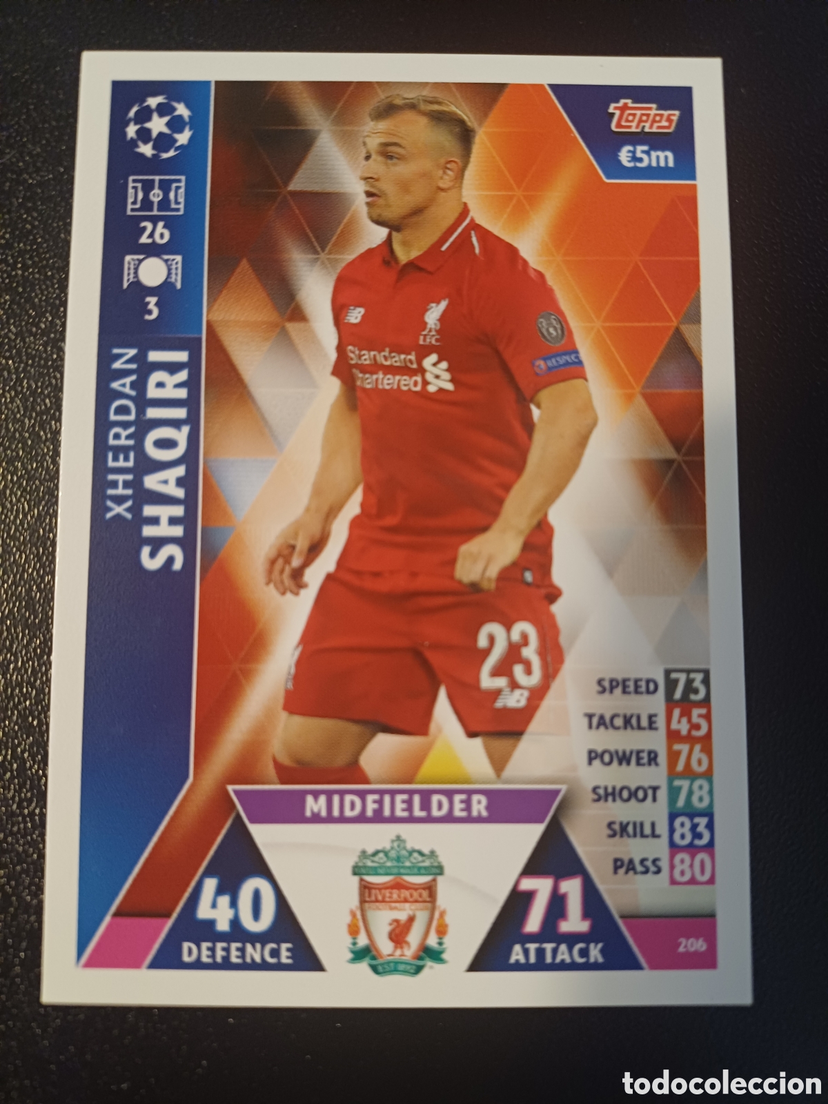 Trading Cards: #206 XHERDAN SHAQIRI LIVERPOOL FC TOPPS MATCH ATTAX 2018/19