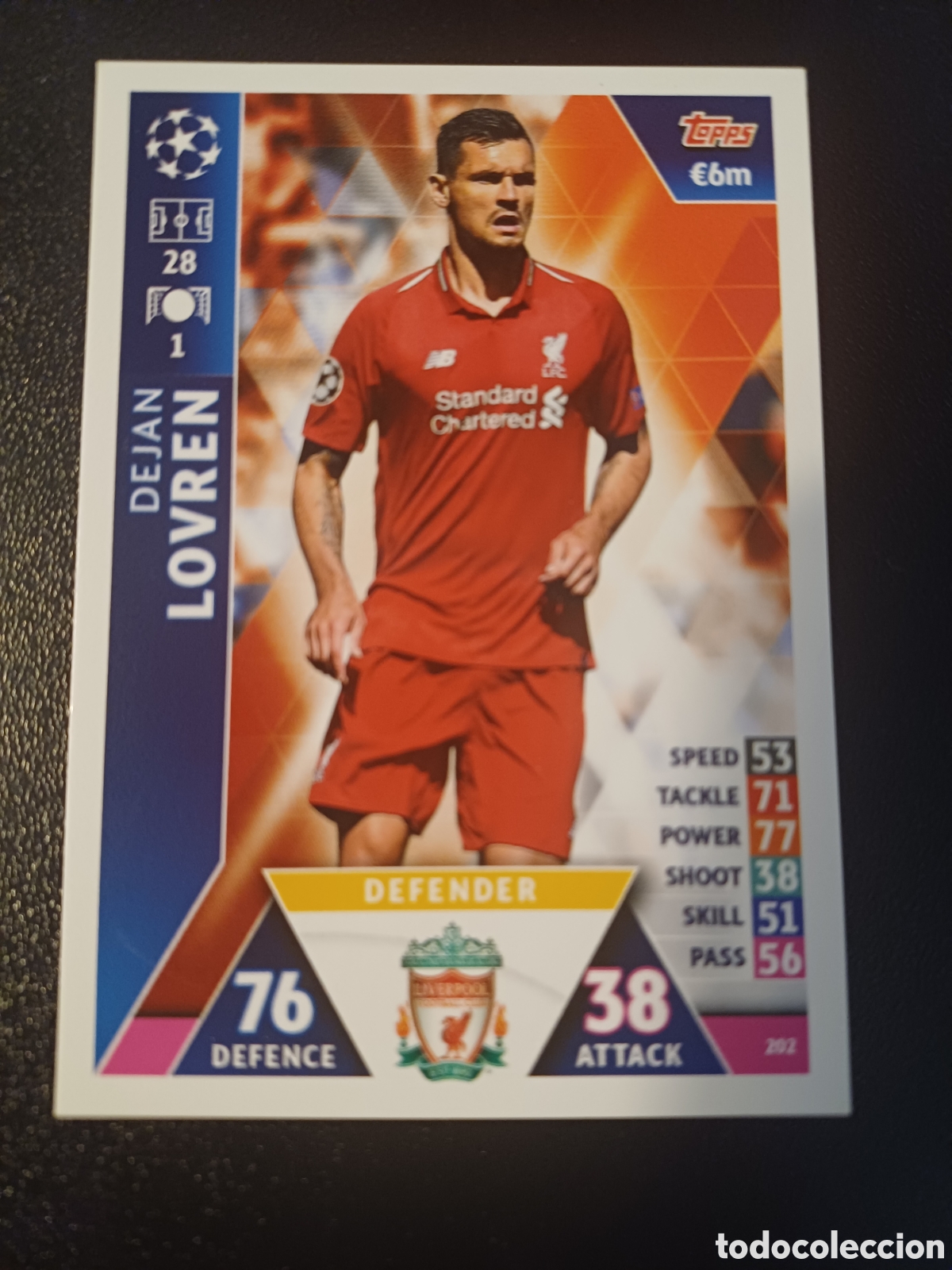 Trading Cards: #202 DEJAN LOVREN LIVERPOOL FC TOPPS MATCH ATTAX 2018/19