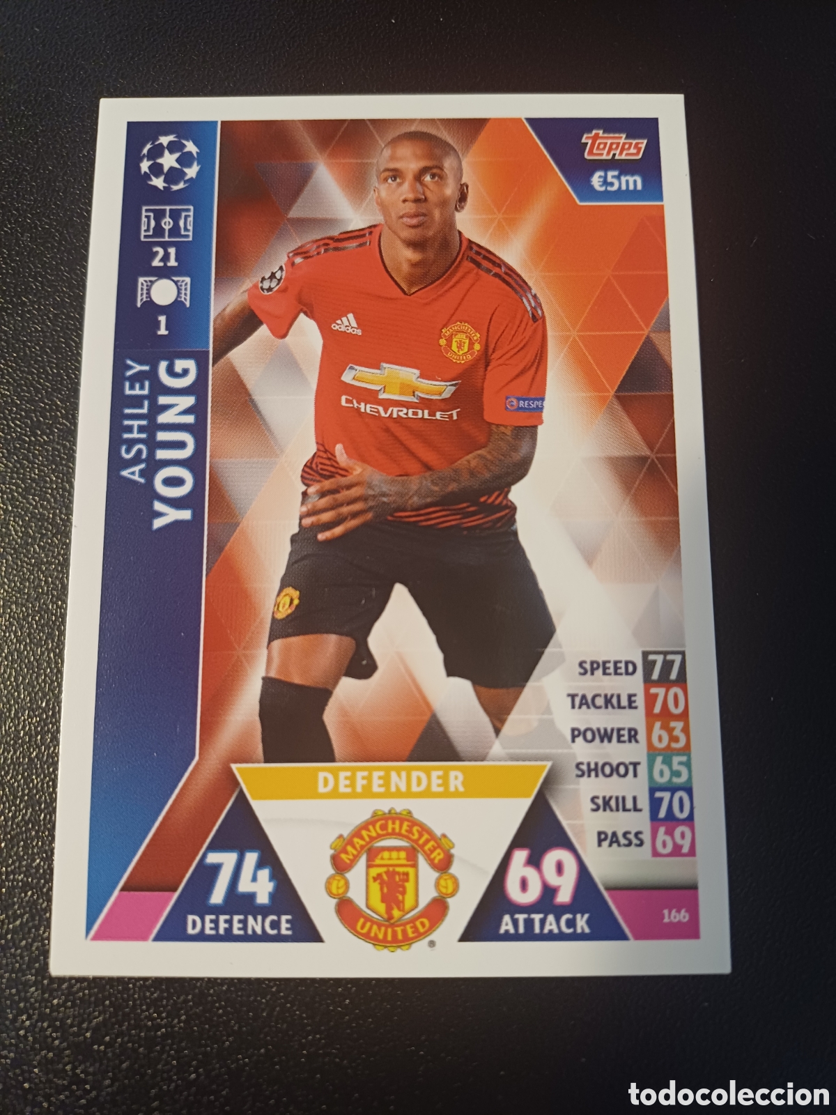 Cartas Colecion&aacute;veis: #166 ASHLEY YOUNG MANCHESTER UNITED TOPPS MATCH ATTAX 2018/19