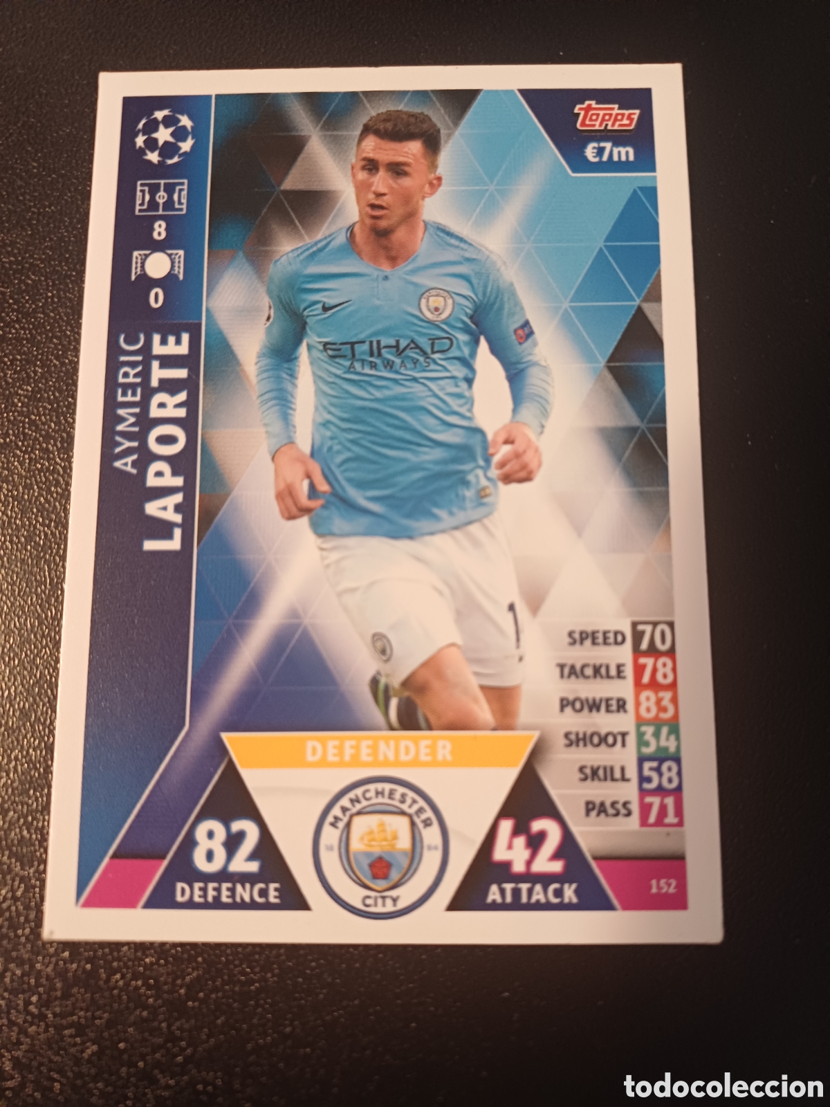 Cartas Colecion&aacute;veis: #152 AYMERIC LAPORTE MANCHESTER CITY TOPPS MATCH ATTAX 2018/19