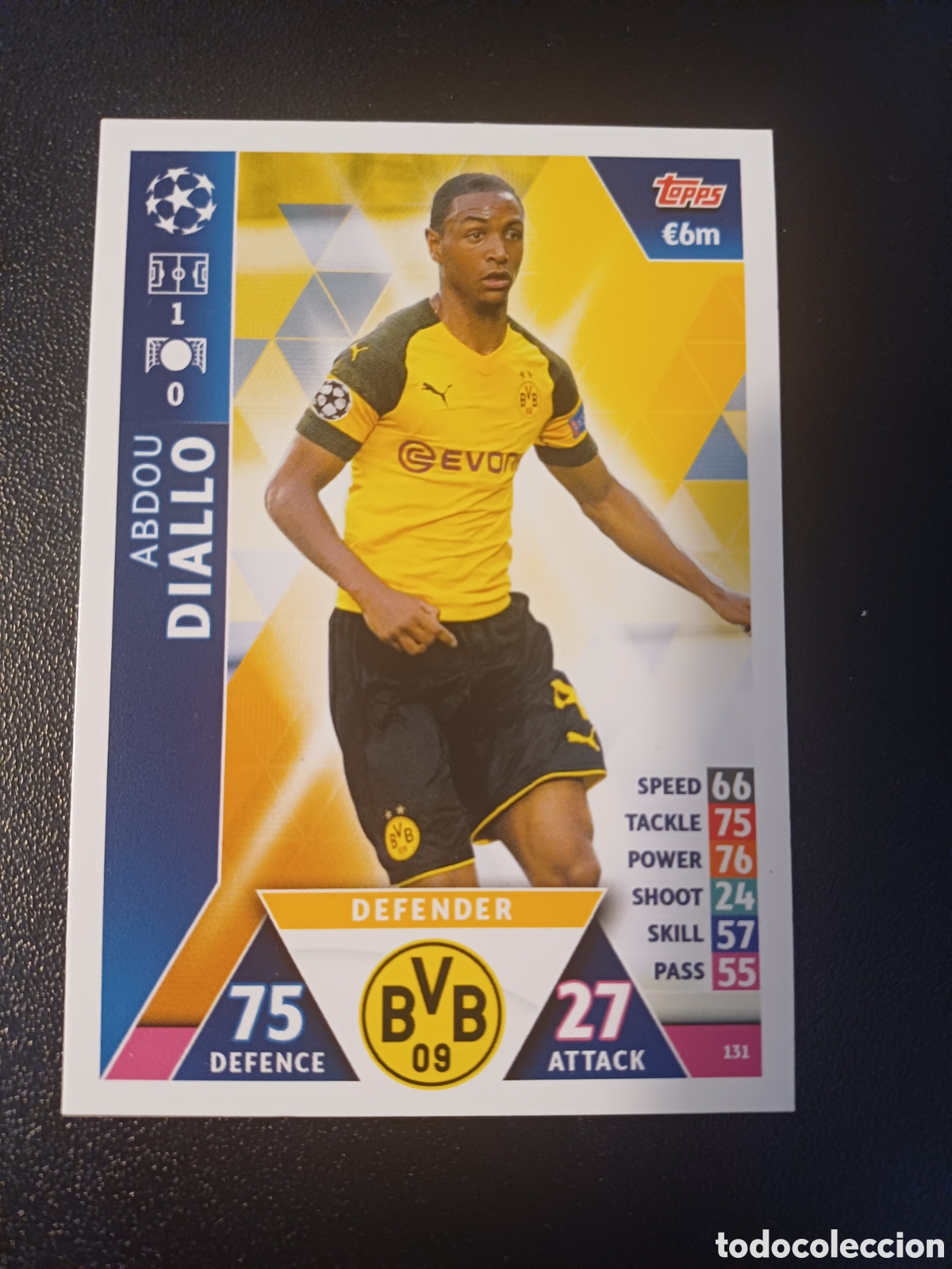 Cartas Colecion&aacute;veis: #131 ABDOU DIALLO BORUSSIA DORTMUND TOPPS MATCH ATTAX 2018/19