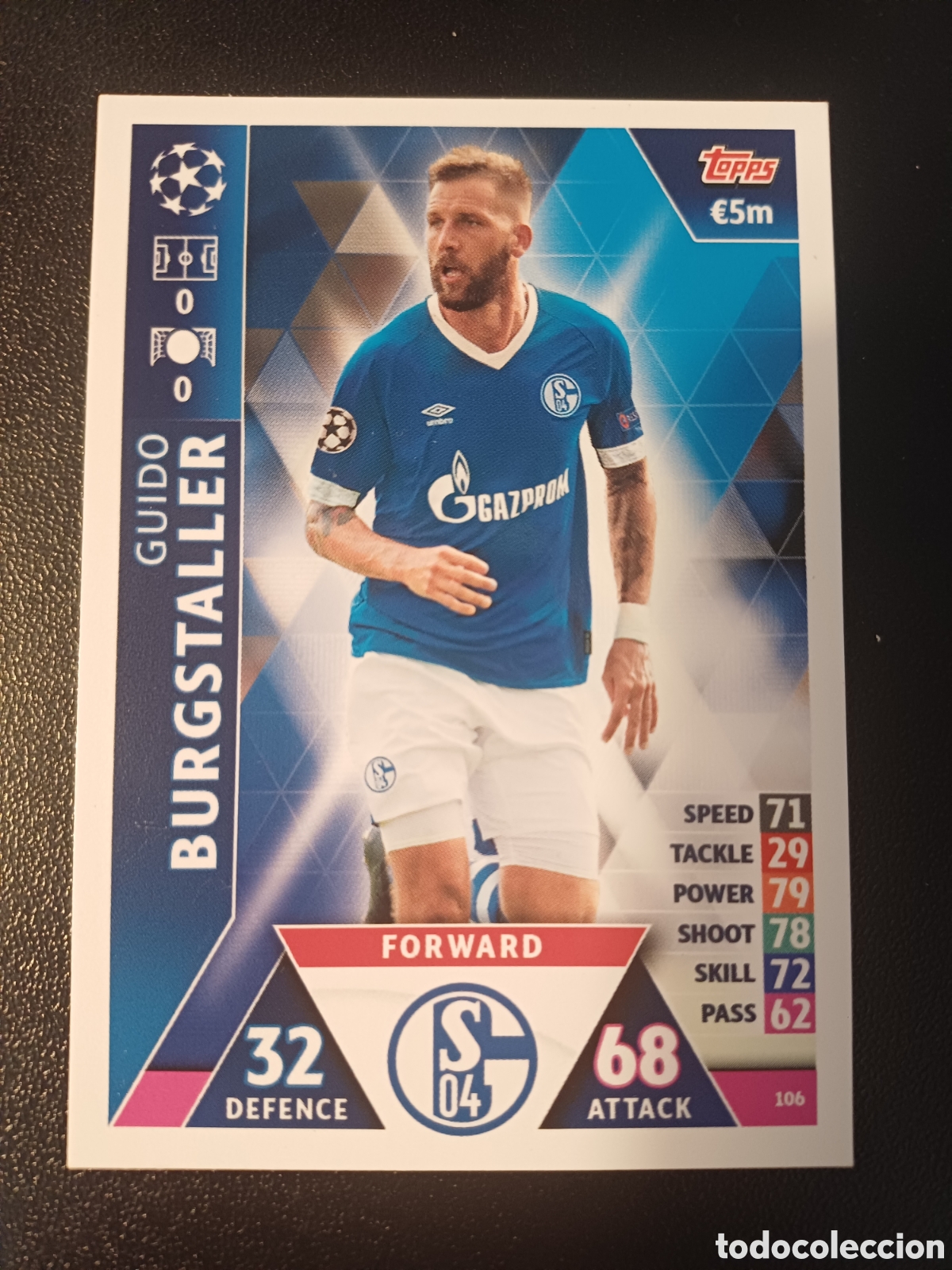 Cartas Colecion&aacute;veis: #106 GUIDO BURGSTALLER FC SCHALKE 04 TOPPS MATCH ATTAX 2018/19