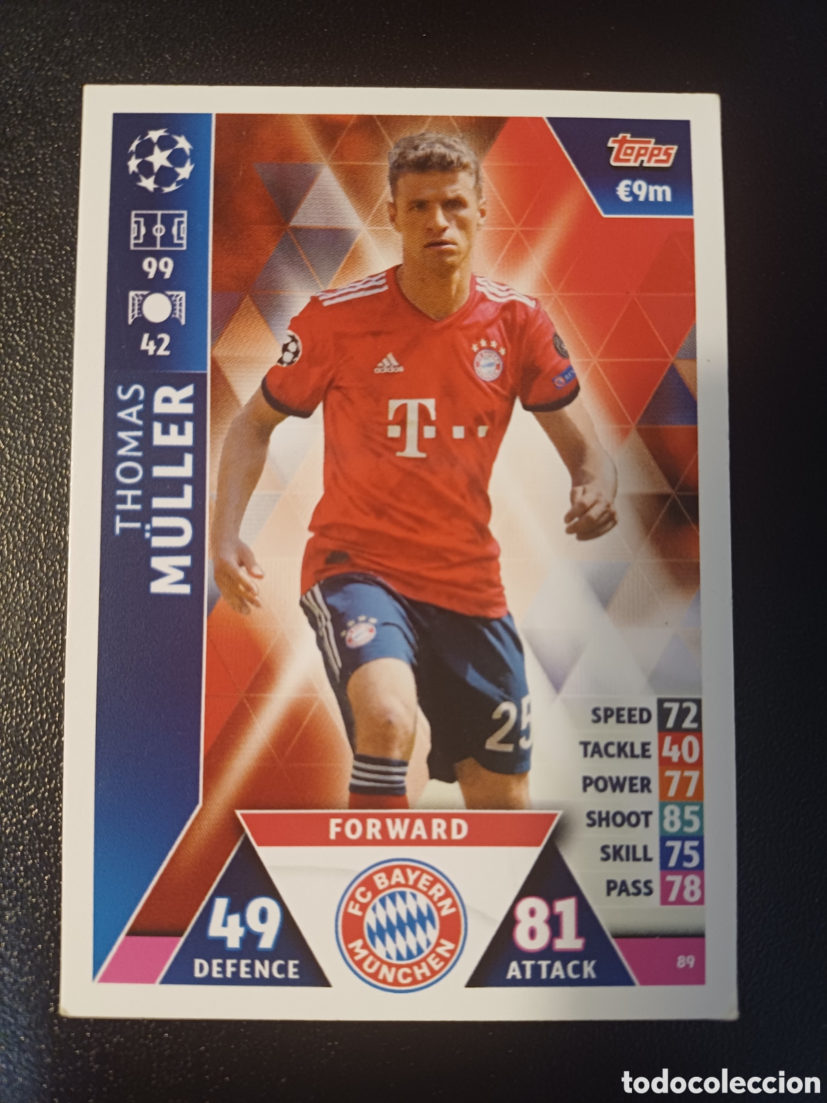 Figurine Collezionabili: #089 THOMAS M&Uuml;LLER FC BAYERN M&Uuml;NCHEN TOPPS MATCH ATTAX 2018/19