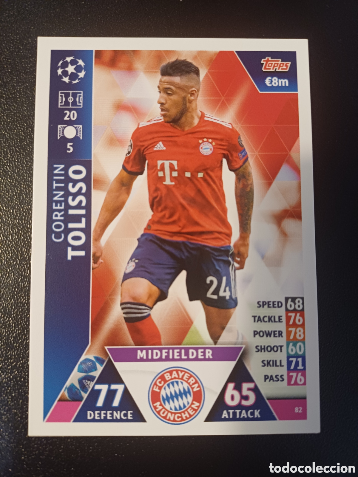 Sammelkarten: #082 CORENTIN TOLISSO FC BAYERN M&Uuml;NCHEN TOPPS MATCH ATTAX 2018/19