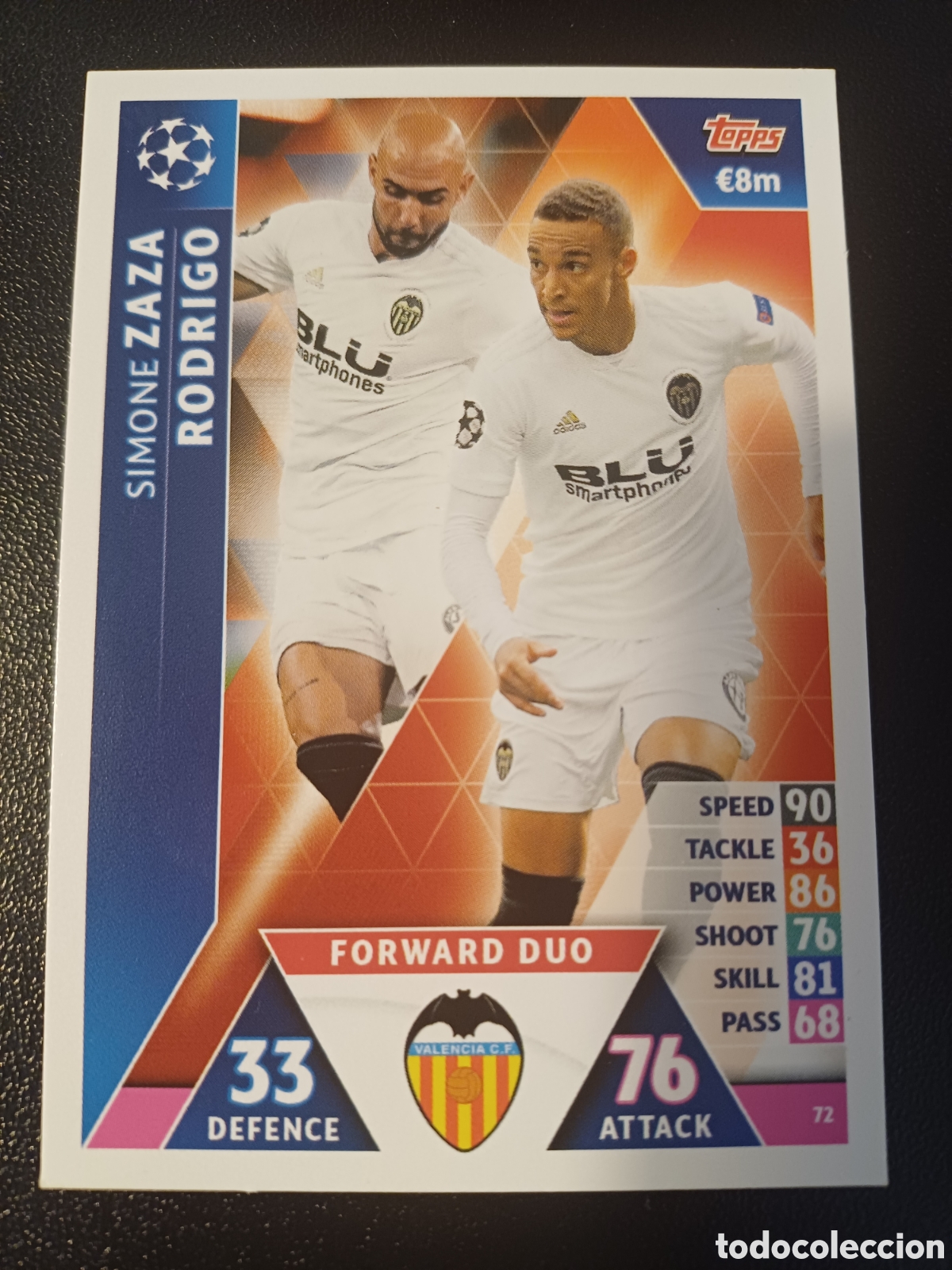 Trading Cards: #072 ZAZA RODRIGO FORWARD DUO VALENCIA CF TOPPS MATCH ATTAX 2018/19