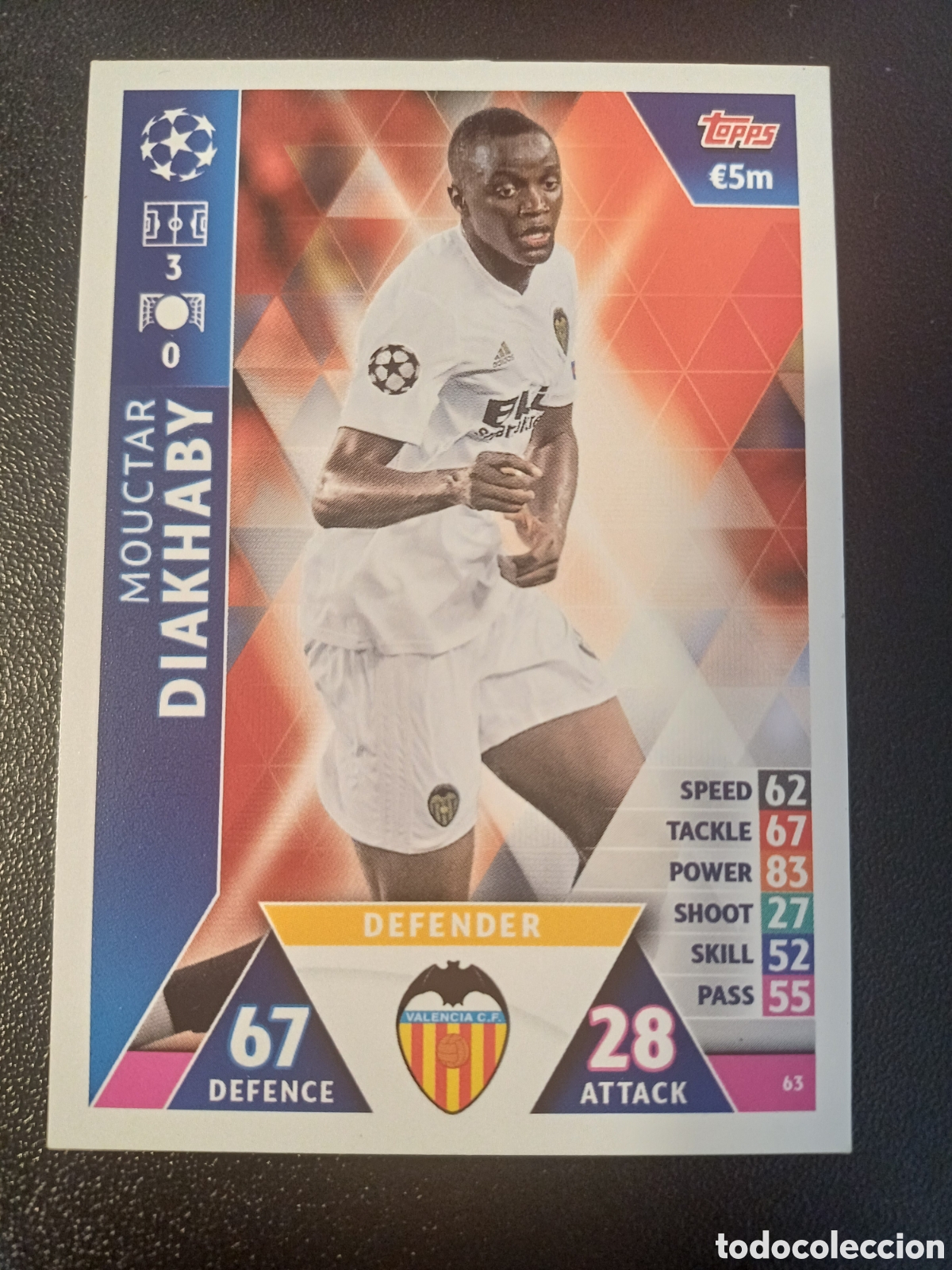 Trading Cards: #063 MOUCTAR DIAKHABY VALENCIA CF TOPPS MATCH ATTAX 2018/19