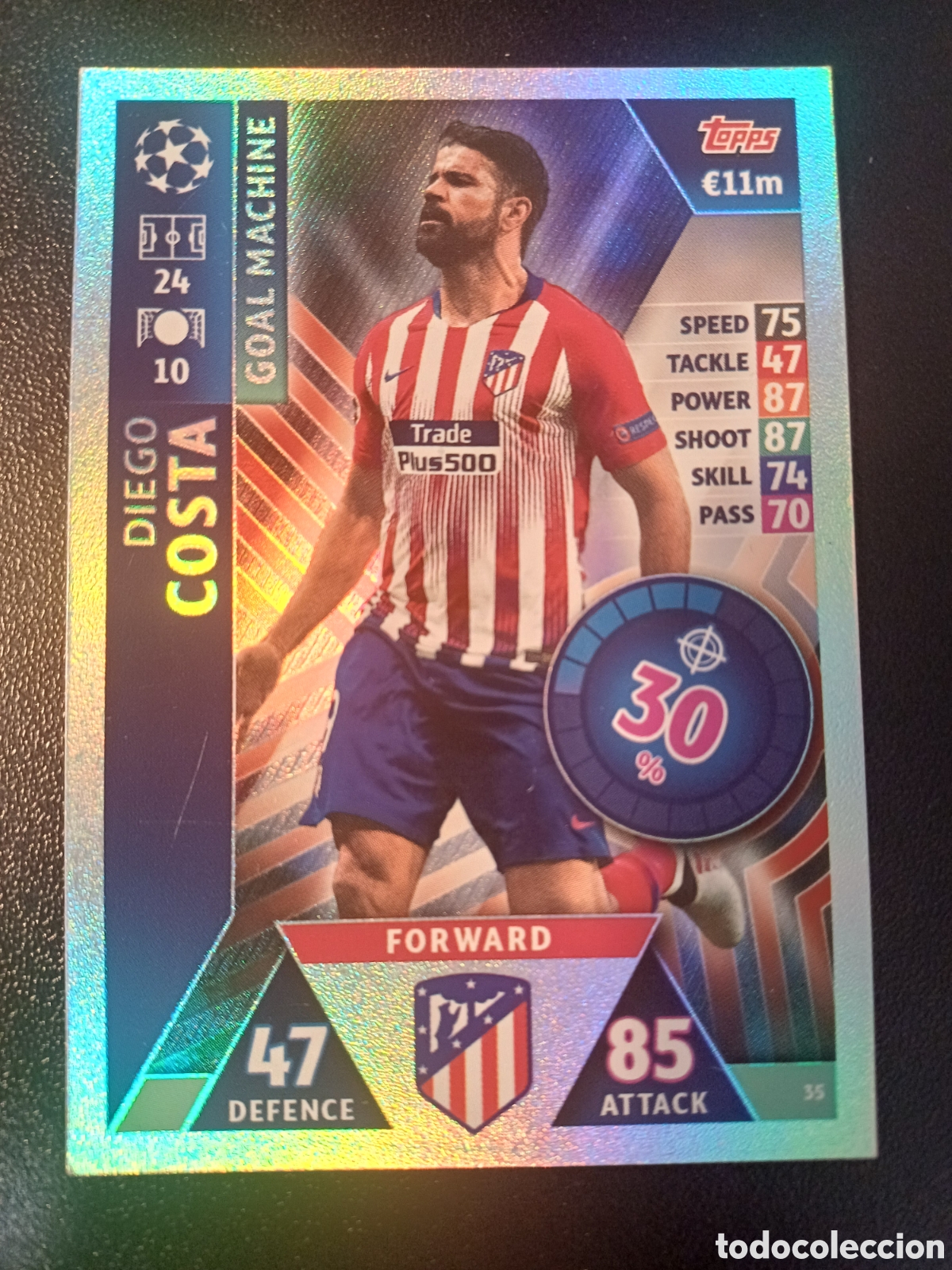 Trading Cards: #035 DIEGO COSTA GOAL MACHINE ATLETICO DE MADRID TOPPS MATCH ATTAX 2018/19