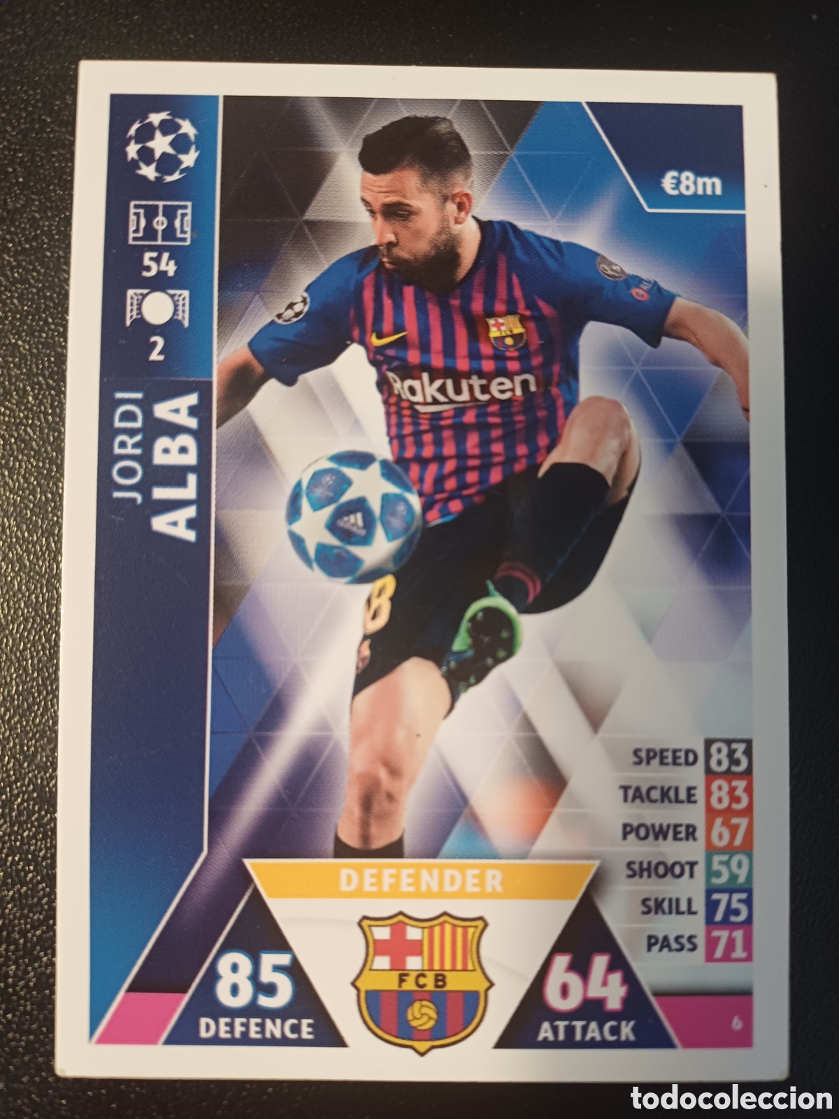 Sammelkarten: #006 JORDI ALBA FC BARCELONA TOPPS MATCH ATTAX 2018/19