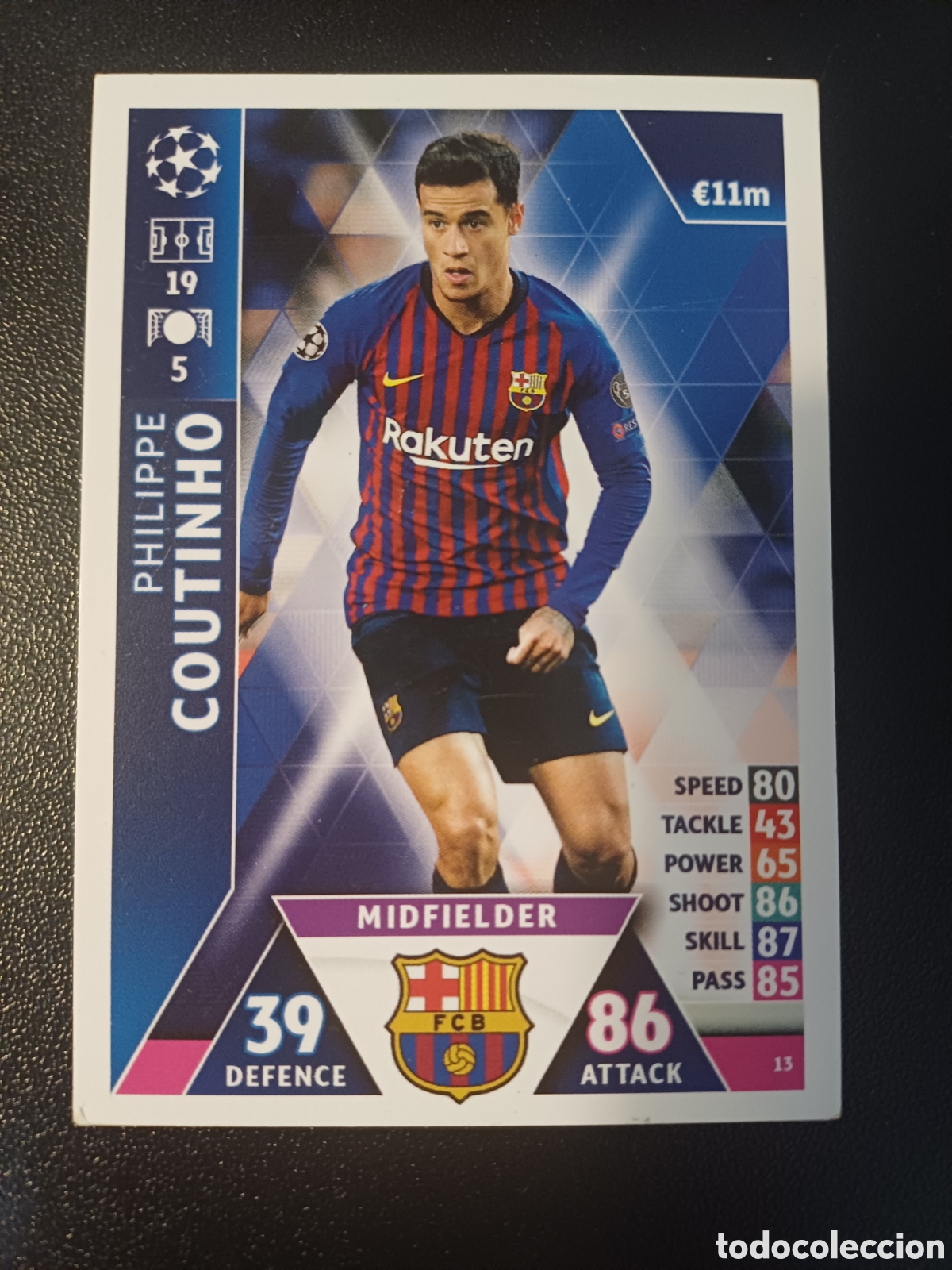 Sammelkarten: #013 PHILIPPE COUTINHO FC BARCELONA TOPPS MATCH ATTAX 2018/19