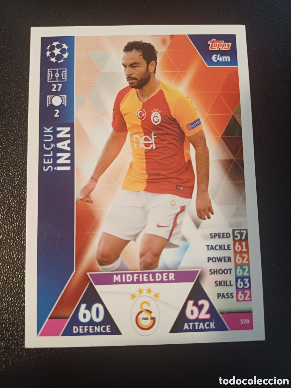 Trading Cards: #370 SEL&Ccedil;UK INAN GALATASARAY AS TOPPS MATCH ATTAX 2018/19
