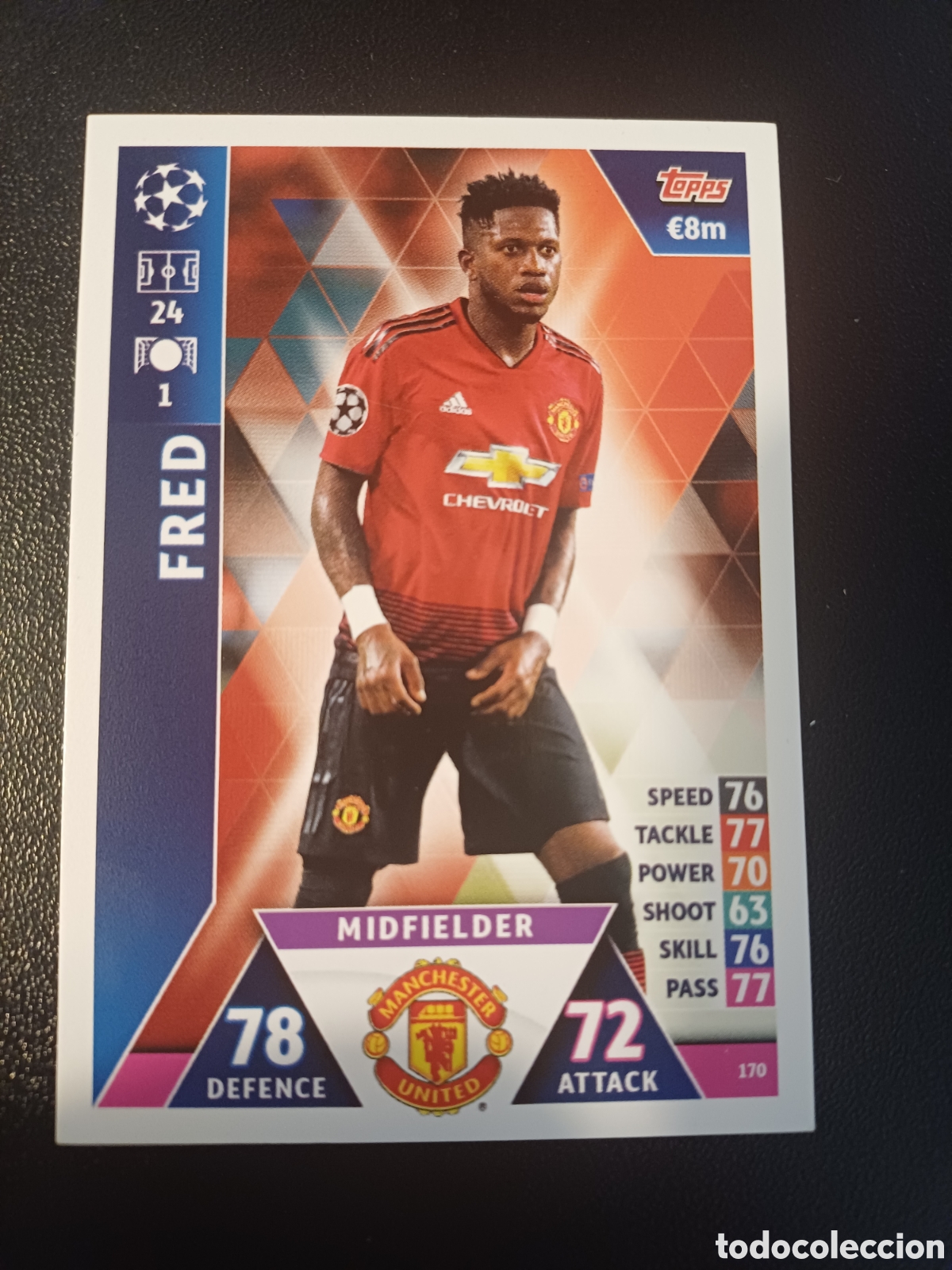 Trading Cards: #170 FRED MANCHESTER UNITED TOPPS MATCH ATTAX 2018/19