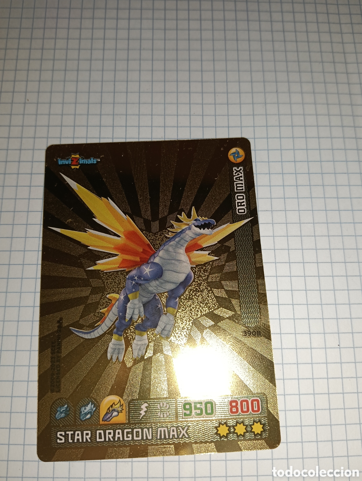 Trading Cards: Carta de oro 390B Invizimals criaturas secretas 2023
