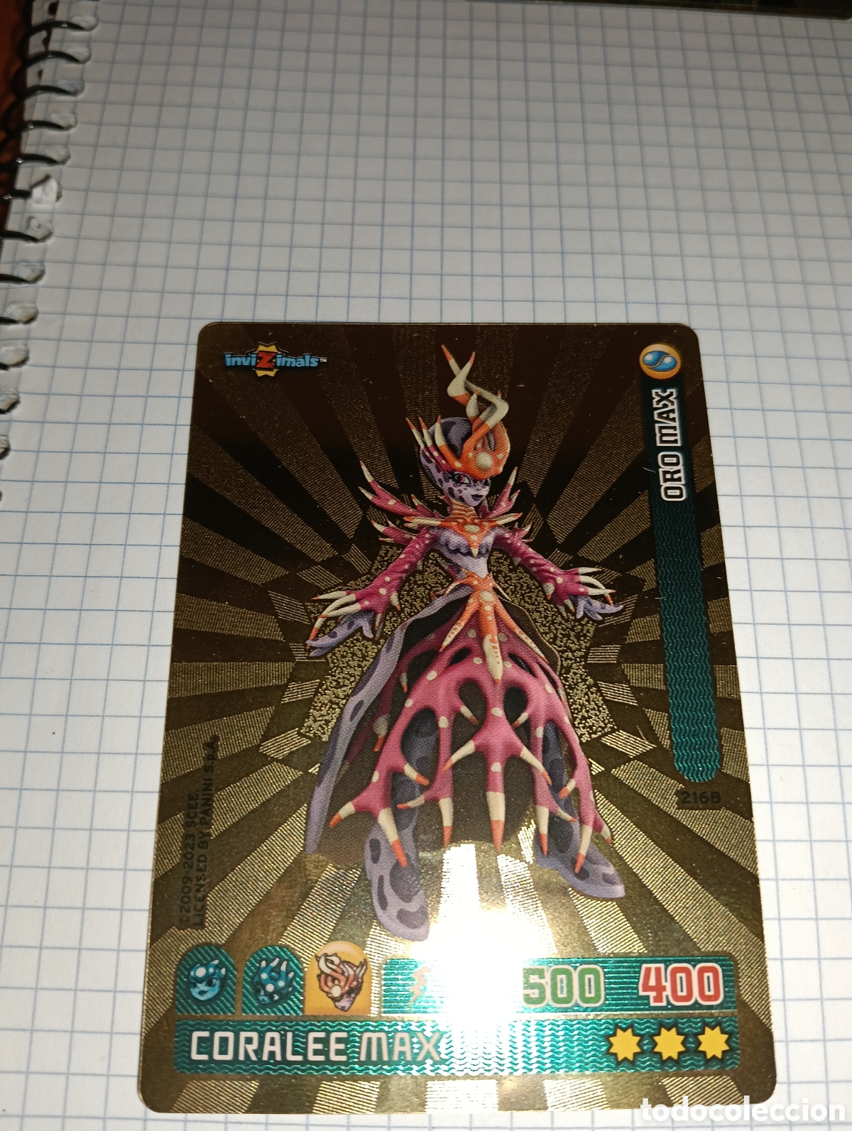 Trading Cards: Carta de oro 216B Invizimals criaturas secretas 2023
