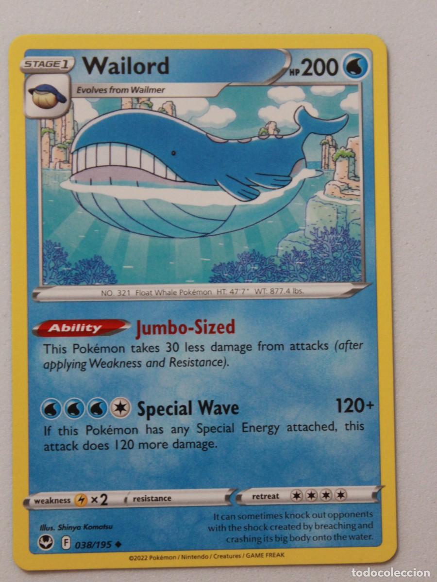 Cartas Colecion&aacute;veis: T&iacute;tulo: Pok&eacute;mon TCG Wailord 038/195 Rare Carta Agua Silver Tempest