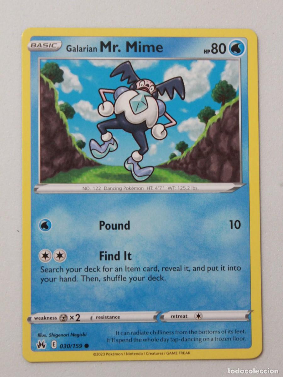 Figurine Collezionabili: T&iacute;tulo: Pok&eacute;mon TCG Galarian Mr. Mime 030/159 Common Carta Agua Crown Zenith