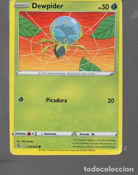 Trading Cards: CROMO DE POK&Eacute;MON BASICO DEWPIDER N&ordm; 751 DEL A&Ntilde;O 2022