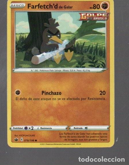 Trading Cards: CROMO DE POK&Eacute;MON BASICO FARFETCH&acute;D N&ordm; 803 DEL A&Ntilde;O 2021