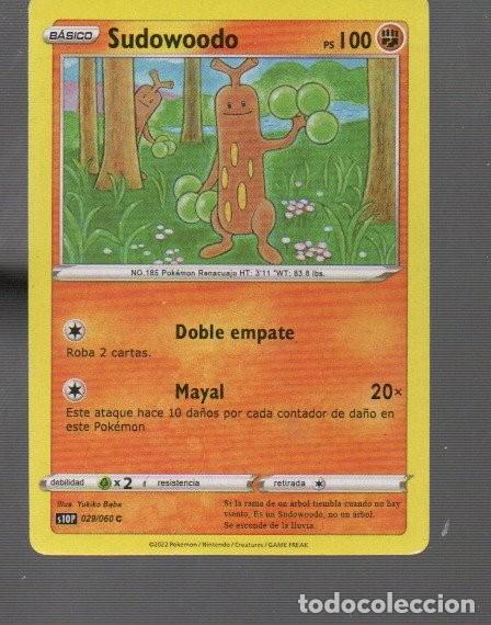 Trading Cards: CROMO DE POK&Eacute;MON B&Aacute;SICO SUDOWOODO N&ordm; 185 DEL A&Ntilde;O 2022