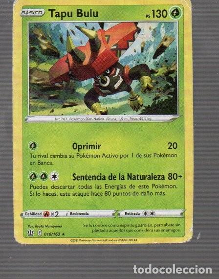 Trading Cards: CROMO DE POK&Eacute;MON B&Aacute;SICO TAPU BULU N&ordm; 787 DEL A&Ntilde;O 2021