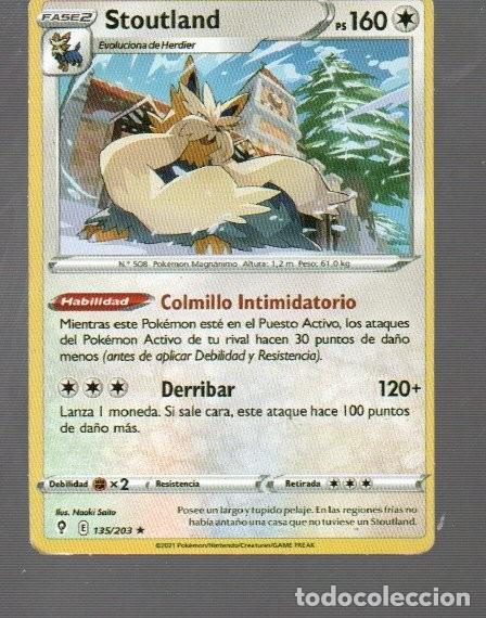 Trading Cards: CROMO DE POK&Eacute;MON FASE 2 STOUTLAND N&ordm; 508 DEL A&Ntilde;O 2021