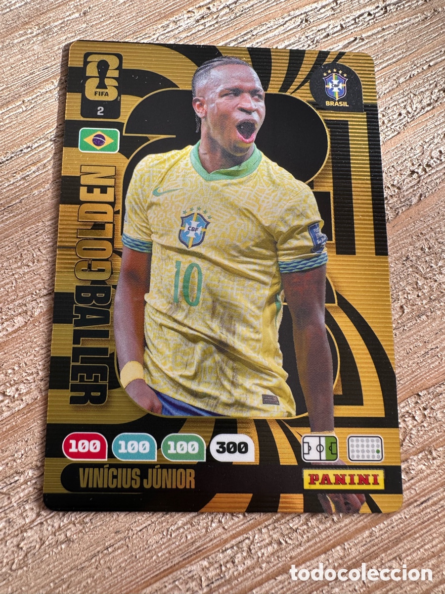 Trading Cards: VINICIUS JUNIOR BRASIL GOLDEN BALLER 2 ADRENALYN XL FIFA WORLD CUP 26 MUNDIAL 2026 PANINI