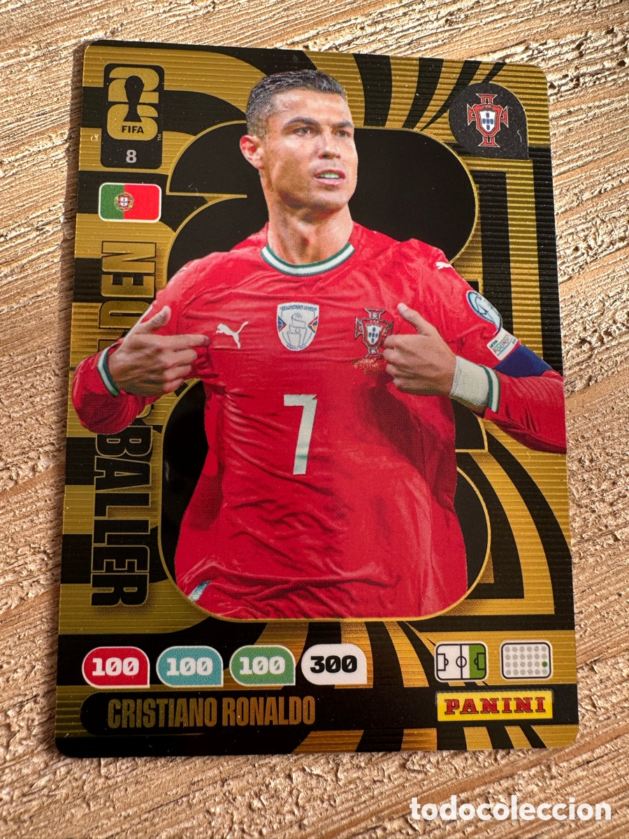 Trading Cards: CRISTIANO RONALDO PORTUGAL GOLDEN BALLER 8 ADRENALYN XL FIFA WORLD CUP 26 MUNDIAL 2026 PANINI